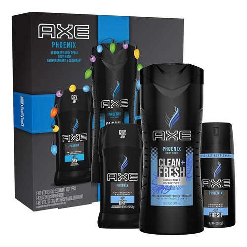 AXE Phoenix Holiday Gift Set - Body Spray, Antiperspirant & Deodorant Stick, Body Wash | 3 Count