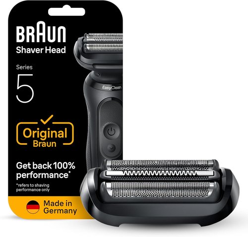Braun Series 5 Replacement Shaver Head - Effortless Attachment for a Like-New Shave | Compatible with 54B, Black