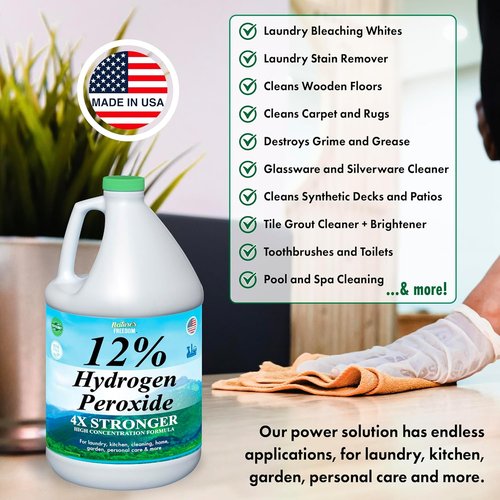 Nature's Freedom 12% Hydrogen Peroxide - Food Grade H2O2 Solution, 3 Gallons for Safe Use