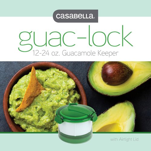 Casabella Guac-Lock Container - Keep Guacamole Fresh Longer | Green and White Design