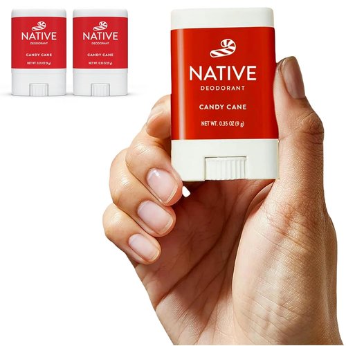 Native Candy Cane Mini Deodorant - Refreshing Holiday Scent | 0.35oz Travel Size