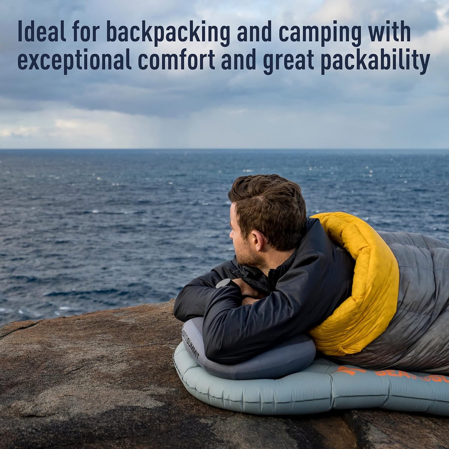 Sea to Summit Aeros Premium Inflatable Travel Pillow - Regular Size, Navy Blue Comfort