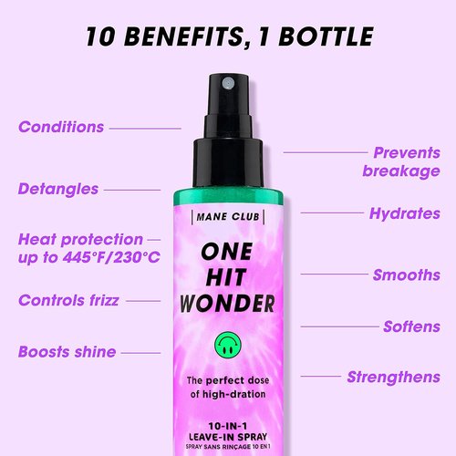 Mane Club One Hit Wonder 10-in-1 Leave-In Spray - Cruelty-Free & Vegan, 5.3 Oz