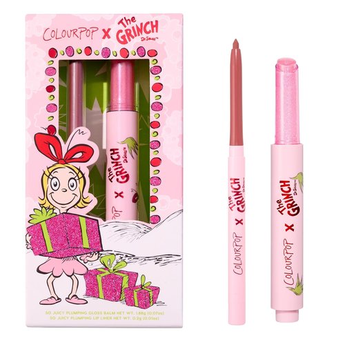ColourPop x The Grinch Lip Makeup Kit - Limited Edition Lip Liner & Plumping Gloss Duo | Holiday Gift Set (2 Count)
