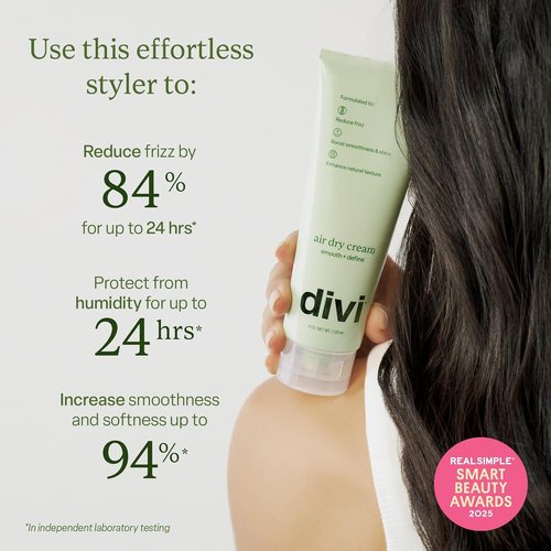 Divi Air Dry Styling Cream - Smooths & Defines Curly, Wavy, Frizzy Hair | 4 Oz
