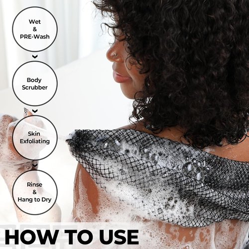 African Net Sponge - Authentic Exfoliating Back Scrub Bath Sponge with Knots | Essential Body Care Tool