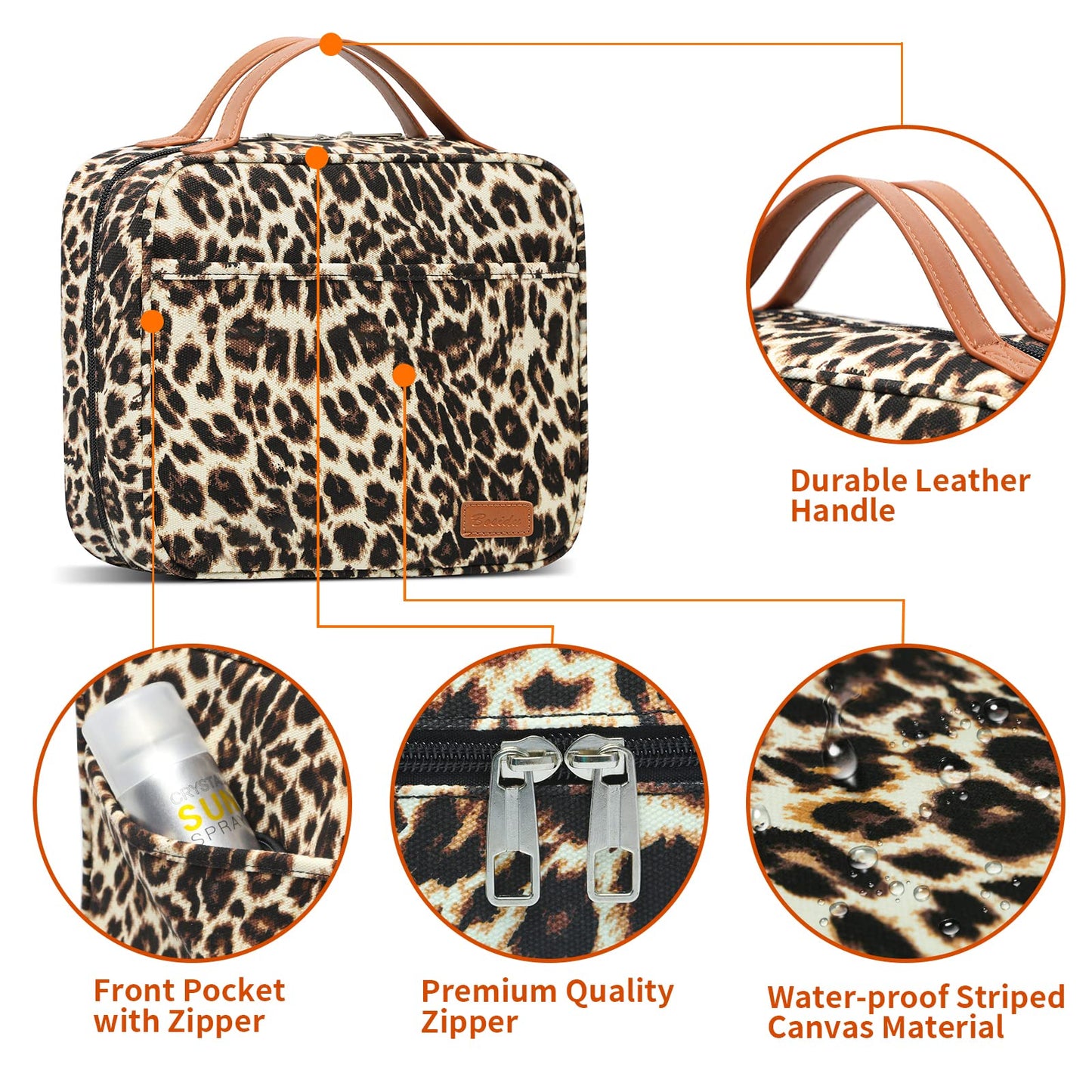 Bosidu Hanging Travel Toiletry Bag, Large Capacity Cosmetic Travel Toiletry Organizer for Women with 4 Compartments & 1 Sturdy Hook, Perfect for Daily Use/Valentines' Day