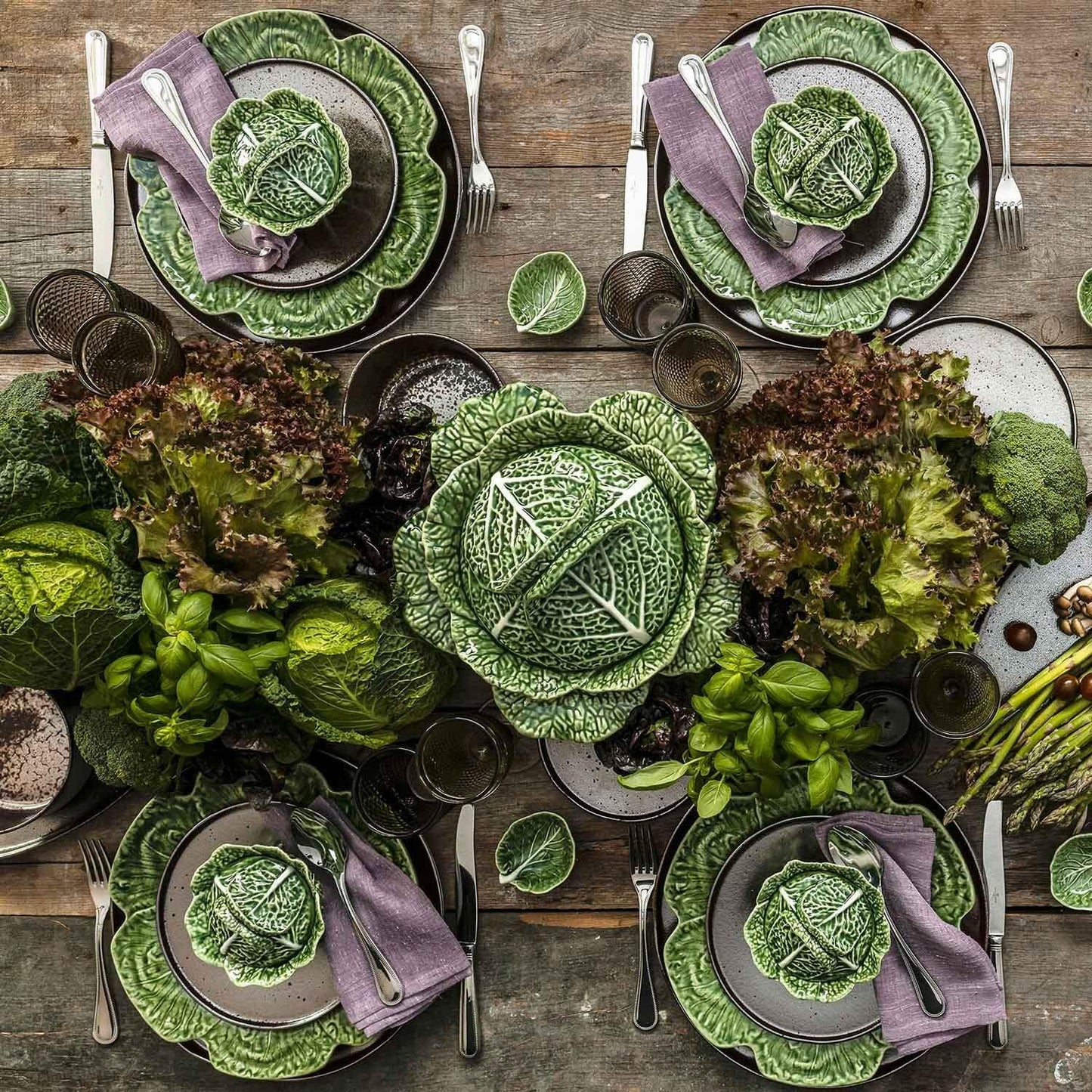 Cabbage Dinner Plates - Elegant Set of 2 for Stylish Dining | Perfect for Everyday Use