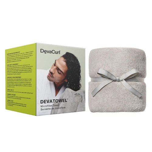 DevaCurl Microfiber Anti-Frizz Hair Towel - Gently Dries Hair | Soft Gray Color