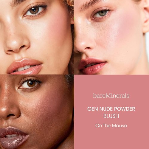 bareMinerals Gen Nude Powder Blush - Mineral-Based Pressed Powder & Blooming Blush Brush Set