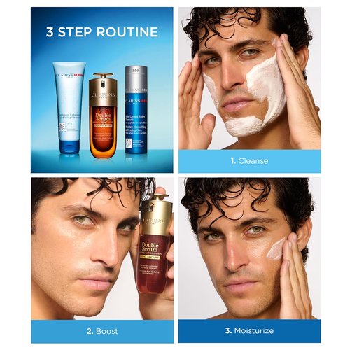 CLARINS Men Exfoliator Cleanser - Deep Cleansing Face Wash with Salicylic Acid | 4.4 Ounces for All Skin Types