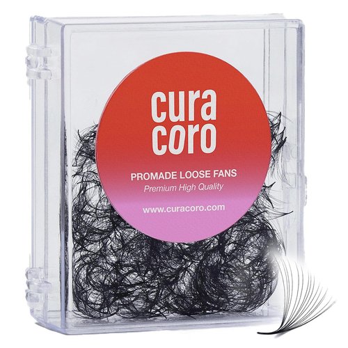 Curacoro Promade 500 Fans 5D-0.07 CC Curl 12mm Length Handmade Volume Lash Fans for Long-Lasting Eyelash Extension