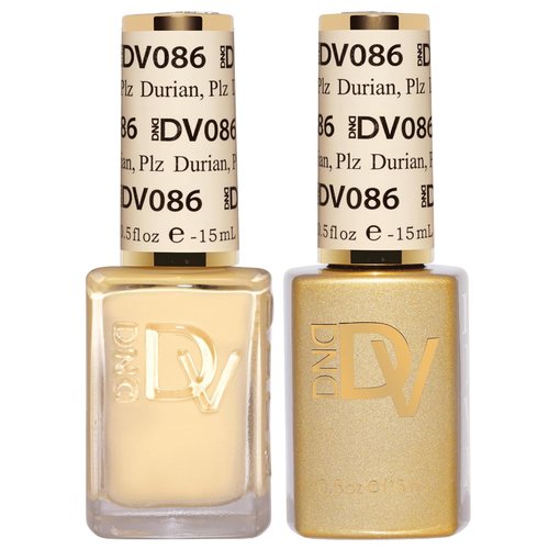 DND Gel Polish Set - Coquette Collection | UV/LED Gel & Air Dry Nail Lacquer Duo - 086 Durian, 0.5 Fl Oz