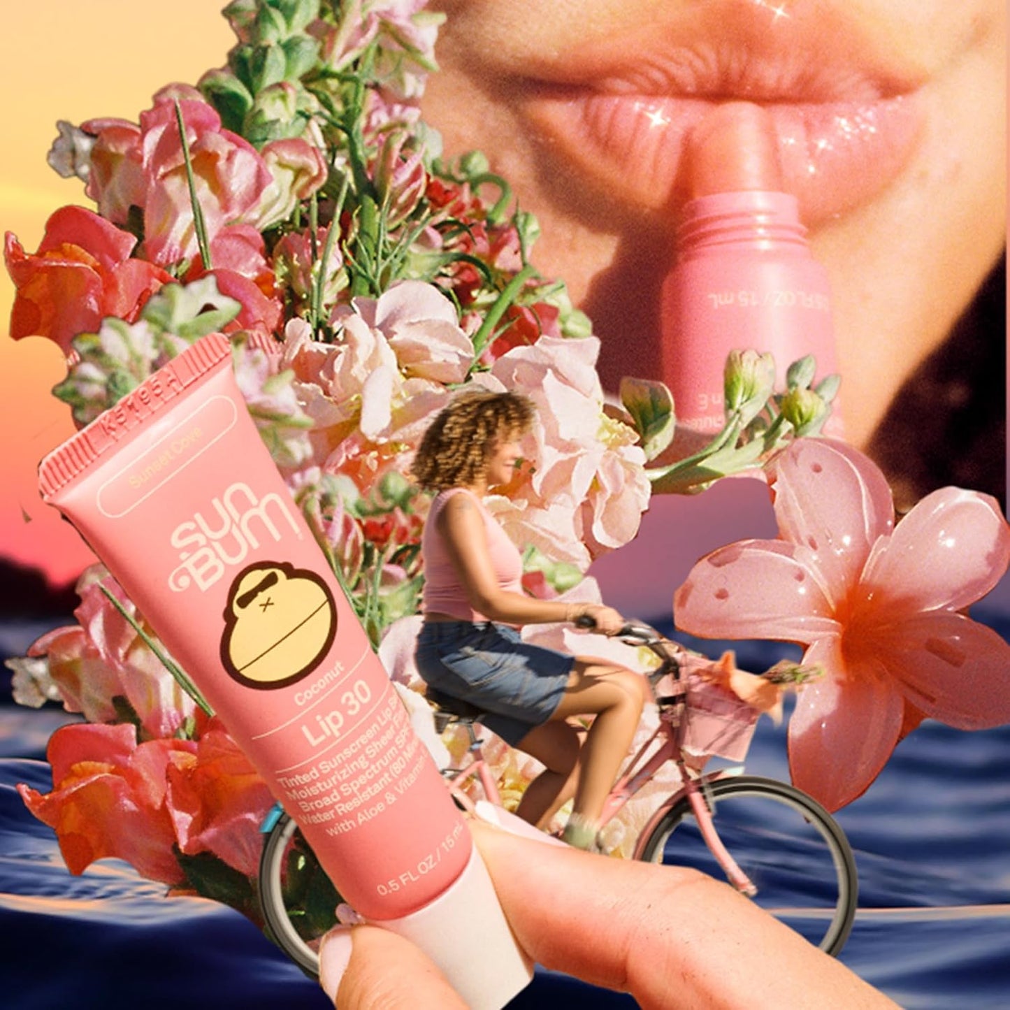 Sun Bum SPF 30 Tinted Lip Balm - Coconut Flavor, Moisturizing with Aloe & Vitamin E - 0.5 oz