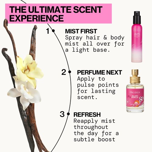 Pacifica Island Vanilla Perfume – Clean Vanilla Fragrance for Women - Warm Tropical Aroma - Long-Lasting Clean Beauty Non Toxic Scent, Vegan & Cruelty-Free, 1 oz Travel-Friendly Spray