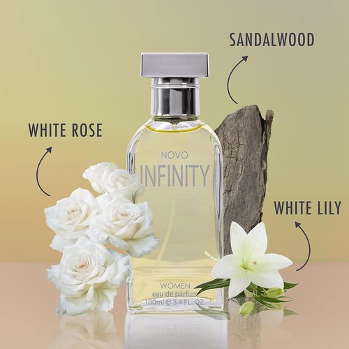 NovoGlow Infinity Eau De Parfum for Women - 3.4 Fl Oz | Refreshing Citrus Floral & Musk Fragrance, Perfect Gift for Any Occasion