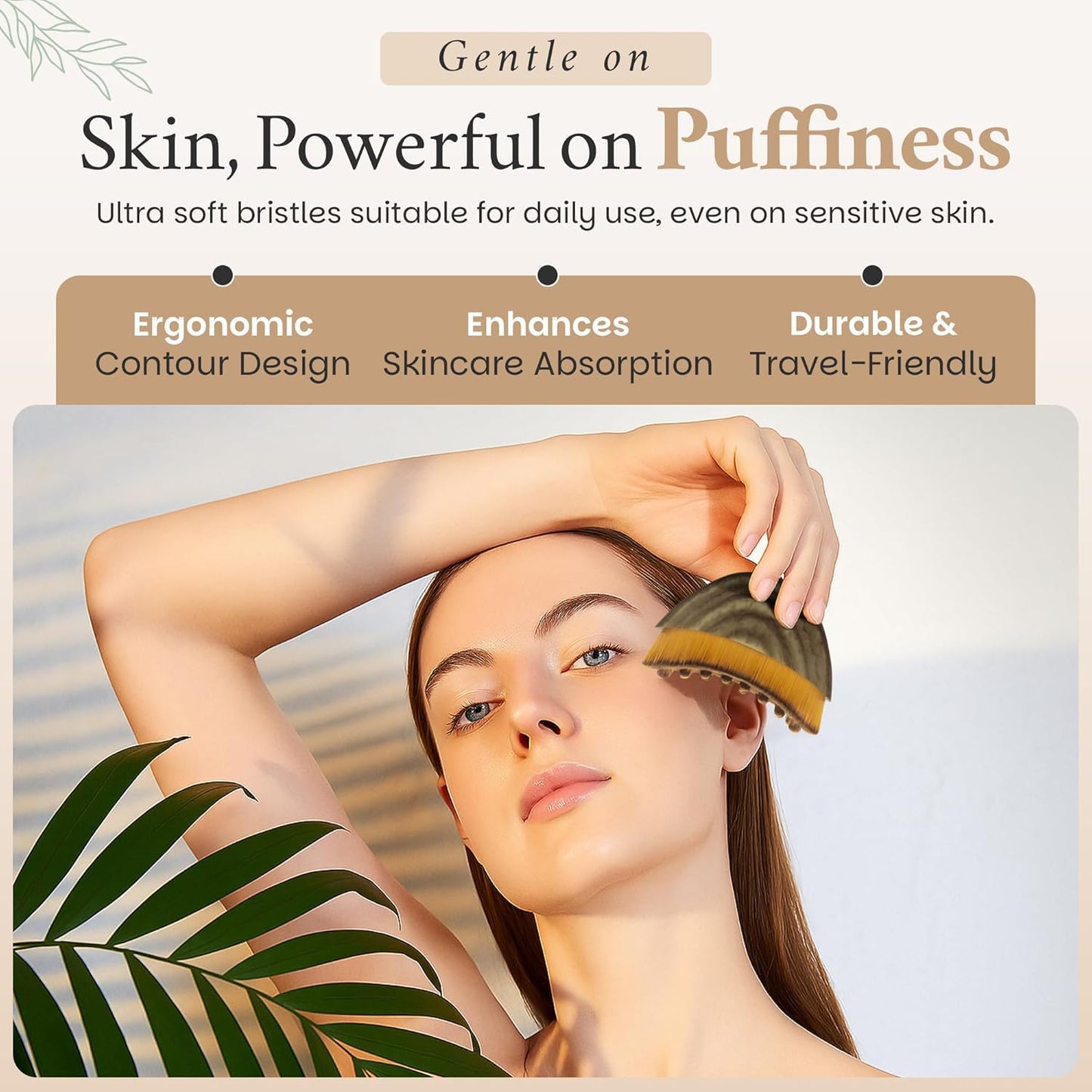 Skiennix Lymphatic Contour Face Brush - Sculpting Tool for Jawline & Chin | Dry Massage Brush