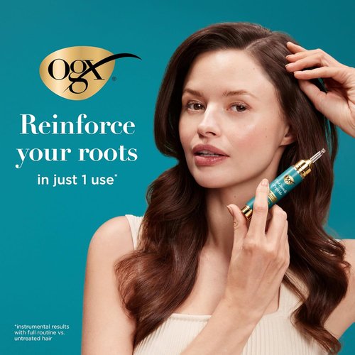 OGX ProGrowth + Peptide Scalp Serum - Strengthens & Hydrates Scalp for Natural Hair Growth | 0.33 fl. oz