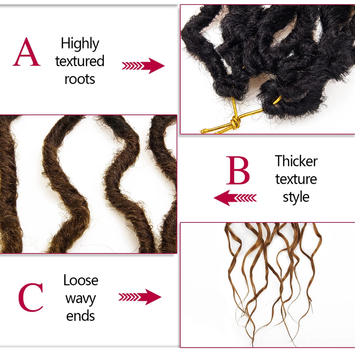 Faux Locs Crochet Hair 24Inch Goddess Locs Crochet Hair, 6Packs Soft Locs Curly Ends Dreadlocks Faux Crochet Locs Synthetic Crochet Braids for Black Women (OT4/30, 24'')