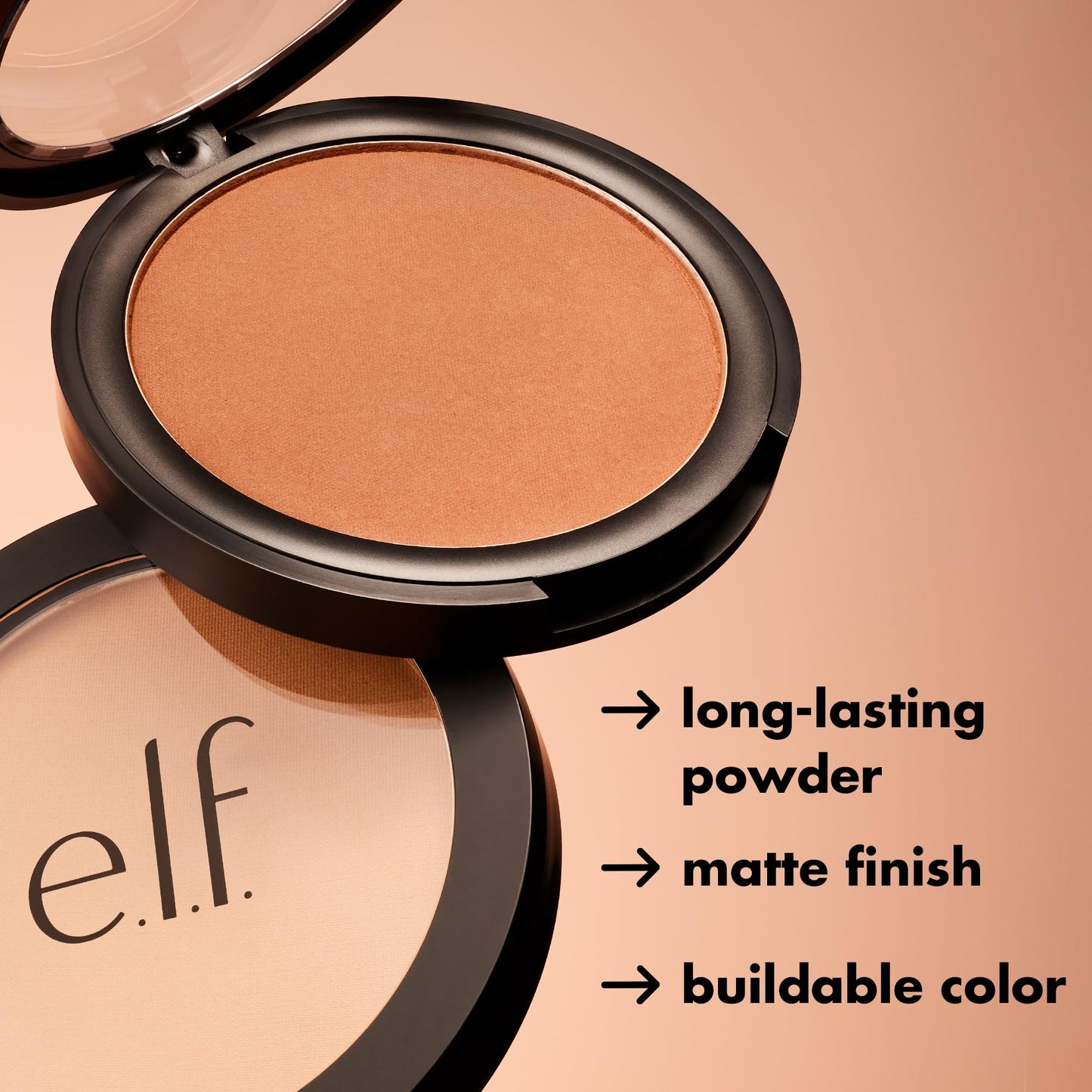 e.l.f. Primer-Infused Bronzer, Long-Lasting, Lightweight & Buildable Powder Bronzer, Delivers A Matte Finish, Vegan & Cruelty-Free, Desert Sun