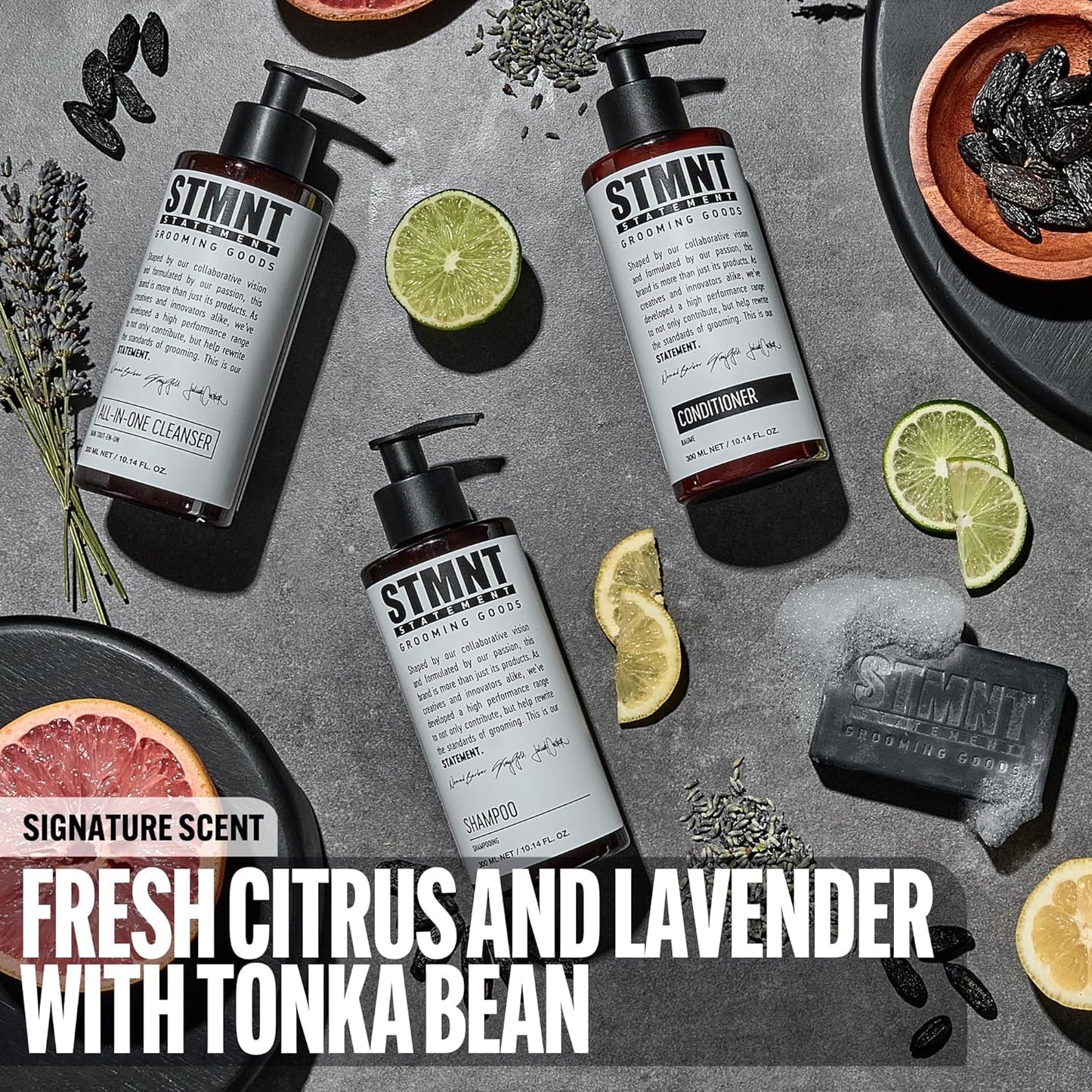 STMNT Grooming Goods All-In-One Daily Cleanser - Sulfate-Free Formula with Activated Charcoal & Menthol