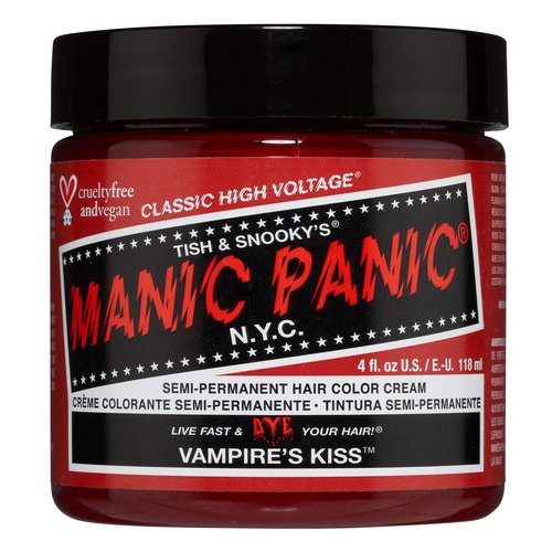 MANIC PANIC Classic Vampire's Kiss Semi Permanent Hair Color - Medium Red Hair Dye for Women & Men That Lasts 4-6 Weeks - Vegan, Ammonia & Cruelty-Free - Create & Mix Custom Shades (4oz)