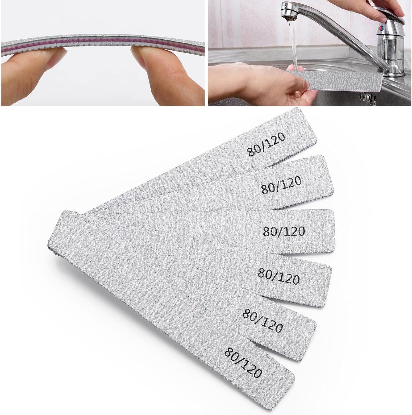 Skiennix Nail Files - 25 Pcs Double-Sided Emery Boards for Acrylic Nails | Professional Manicure Tools