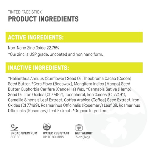 Raw Element Ultra-Moisturizing Face Tint Sunscreen - SPF 30+ | Non-Toxic Mineral Cream, 0.5 oz Bronze