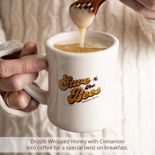 Savannah Bee Company Whipped Honey - All-Natural Cinnamon Spreadable Honey (12 Ounces)