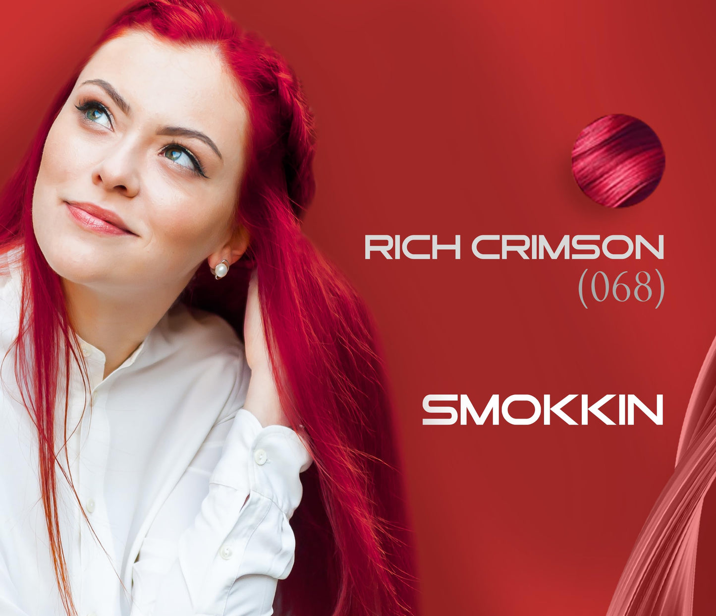 Smokkin Innovation Semi Permanent Hair Color (068 Rich Crimson) | Vegan & Clean Hair Dye for Natural Hair | No Ammonia, No Peroxide | Works on 4C Human Hair, Crochet & Braiding Hair | 5.5 Fl Oz