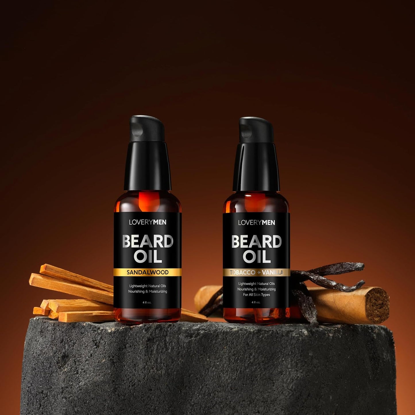 Skiennix Deluxe Beard Oil - Natural Grooming Kit with Argan & Jojoba Oil | Sandalwood, Tobacco Vanilla, Cedar Pine Fragrances