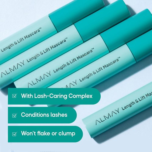 Almay Lengthening Mascara - Volume & Lift, Hypoallergenic, Waterproof Black, 0.24 fl oz