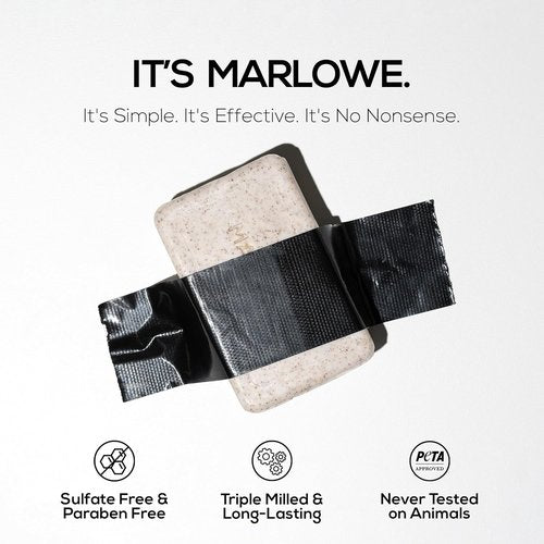 Marlowe. No. 102 Exfoliating Body Scrub Soap - 7 oz Bar with Shea Butter & Green Tea Extracts | Revitalizes Skin