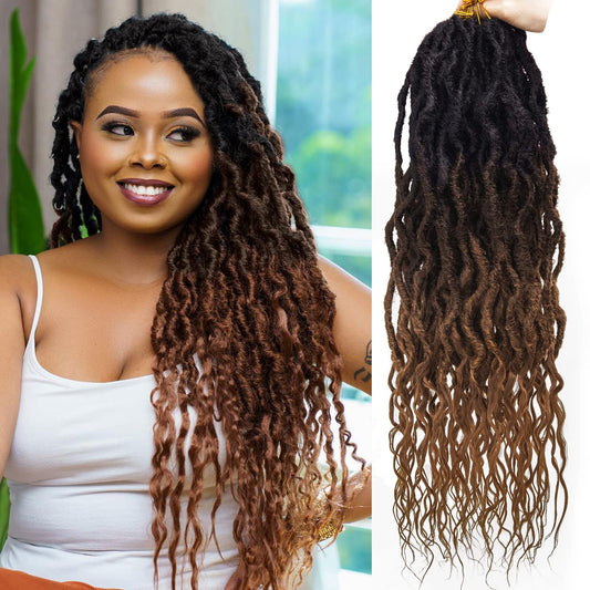 Faux Locs Crochet Hair 24Inch Goddess Locs Crochet Hair, 6Packs Soft Locs Curly Ends Dreadlocks Faux Crochet Locs Synthetic Crochet Braids for Black Women (OT4/30, 24'')