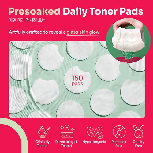 **Regine Switzerland Glycolic Acid Toner Pads - Exfoliating Dual Texture with Green Tea & Centella Asiatica | 150 Pads**