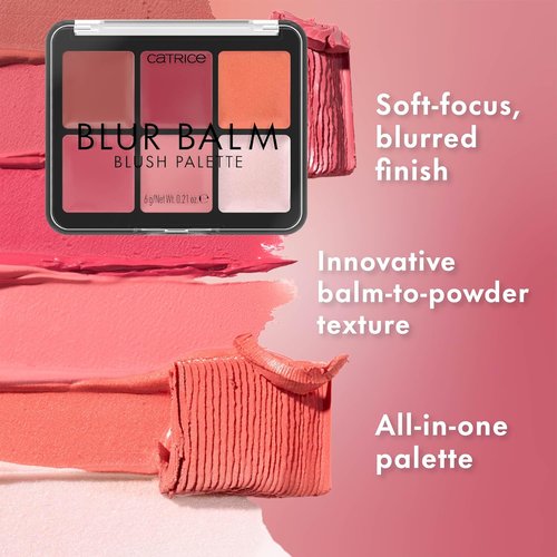 Catrice Blur Balm Blush Palette - 6-in-1 Blurring Flush & Highlighter Makeup | Vegan & Cruelty-Free