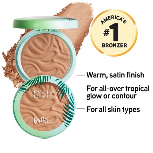 Physicians Formula Murumuru Butter Bronzer - Nourishing Moisturizing Formula for Silky Glow | Hypoallergenic & Vegan - Sunkissed Shade
