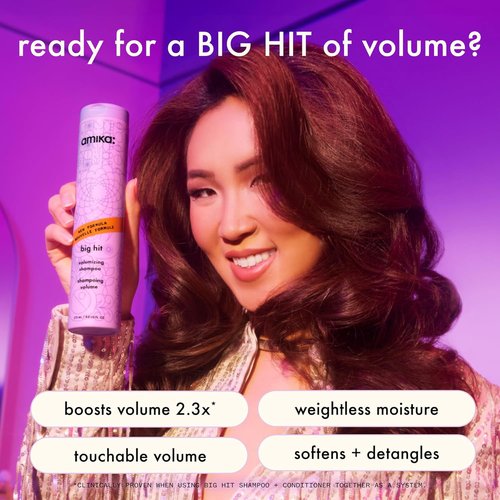Amika Big Hit Volumizing Shampoo - Boosts Volume & Shine | 10 Fl Oz