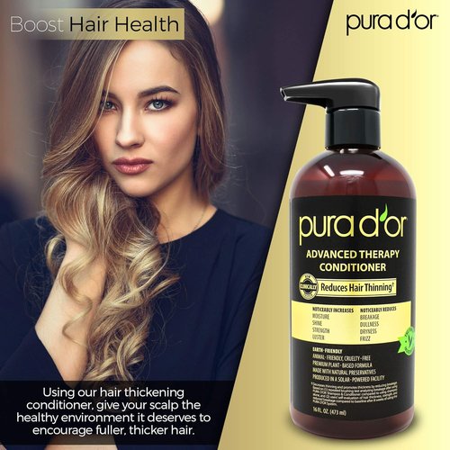 PURA D'OR Advanced Therapy Conditioner - Moisturizing, Strengthening & Volumizing | 16oz, Sulfate-Free, Argan Oil & Biotin, Suitable for All Hair Types
