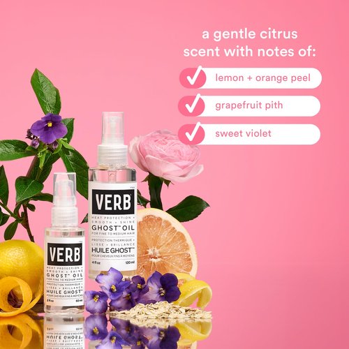 VERB Ghost Oil, 2 fl oz- Weightless Hair Oil for Fine to Medium Hair – Smooths Frizz, Adds Shine – No Parabens, Gluten or Harmful Sulfates