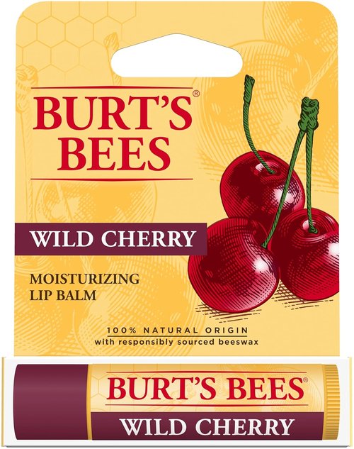 Burt's Bees Wild Cherry Lip Balm - Moisturizing Formula for Soft Lips | 0.15 Ounce