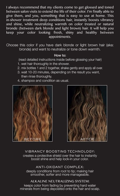 Kristin Ess Hair Gloss - Smokey Topaz Medium Neutral Blonde | 4-Week Semi-Permanent Color Depositing Conditioner - Vegan & Ammonia Free for Vibrant Shine