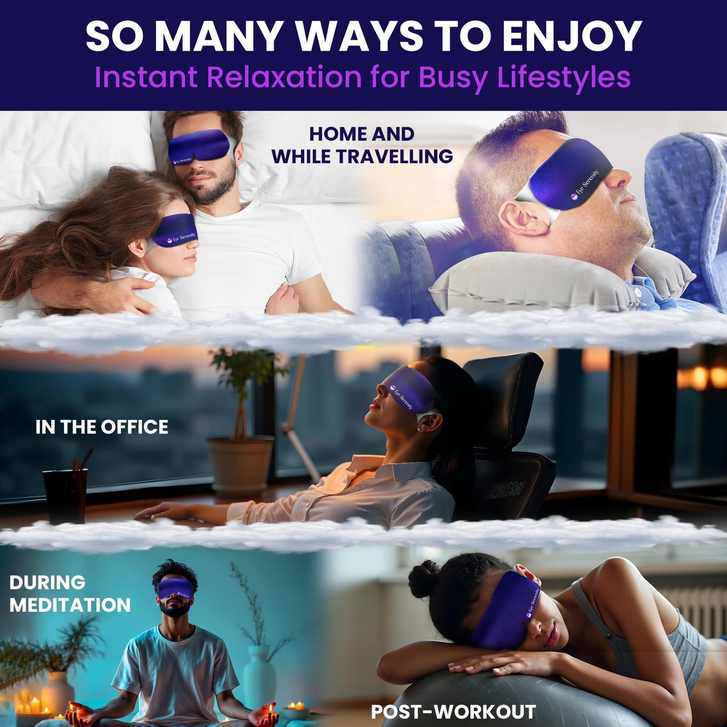 Steam Eye Mask for Dry Eyes | Warm Compress Eye Mask for Puffy Eyes & Comfort | Eye Serenity Self-Heating Eye Masks for Sleeping, Travel & Relaxation for Men & Women (2 Pack)