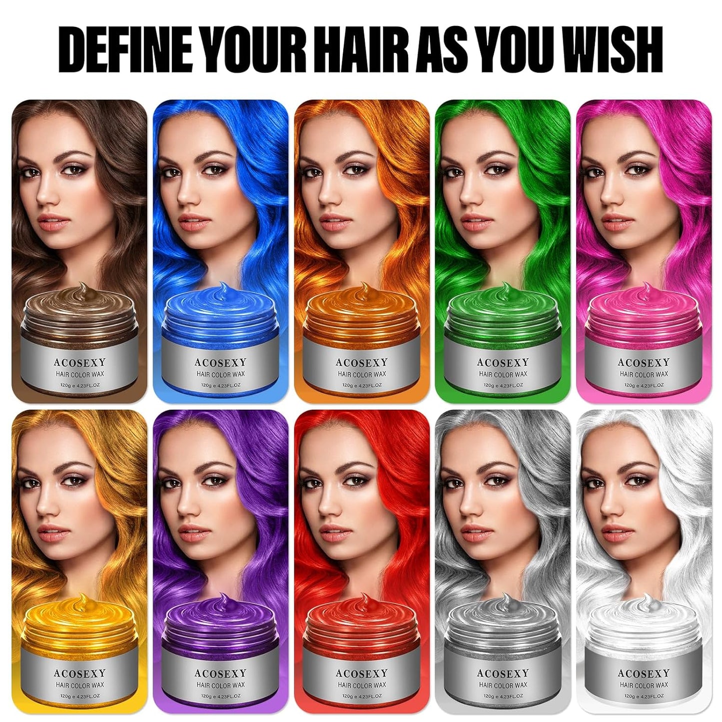Skiennix Temporary Hair Color Wax - Natural Black Hair Dye for Kids | 120g for Halloween & Cosplay