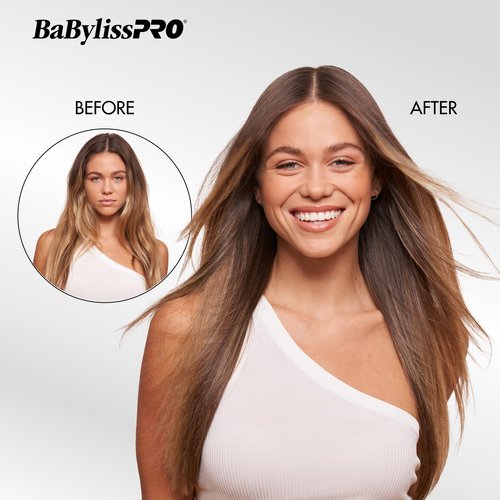 BabylissPRO Nano Titanium Ultra-Thin Hair Straightener, Professional Flat Iron, 5-Inch Extended Plates for Faster Straightening, for All Hair Types