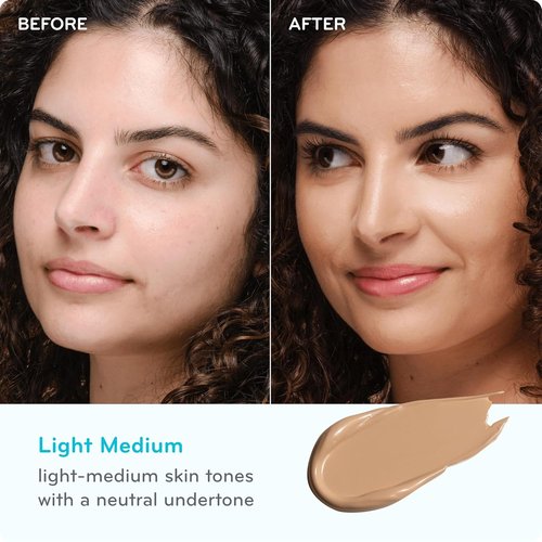 Pūrlisse Ageless Glow Serum BB Cream SPF 40 - Hydrating BB Cream with Bakuchiol & Vitamin C for Youthful Skin - Light Medium (1.4 oz)