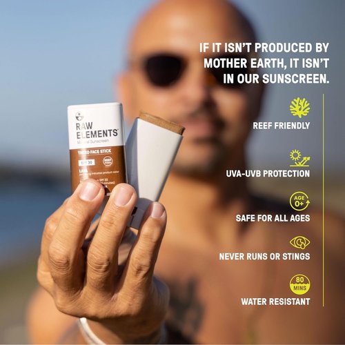 Raw Element Ultra-Moisturizing Face Tint Sunscreen - SPF 30+ | Non-Toxic Mineral Cream, 0.5 oz Bronze