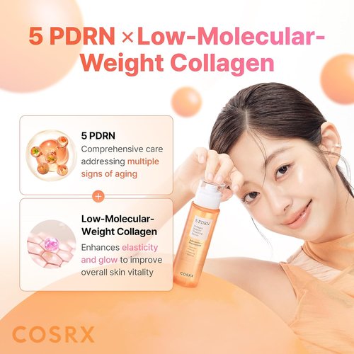 COSRX 5 PDRN Collagen Intense Vitalizing Serum - Firm & Glow Skin with Salmon DNA, Centella & Collagen (3.38 fl. oz.)