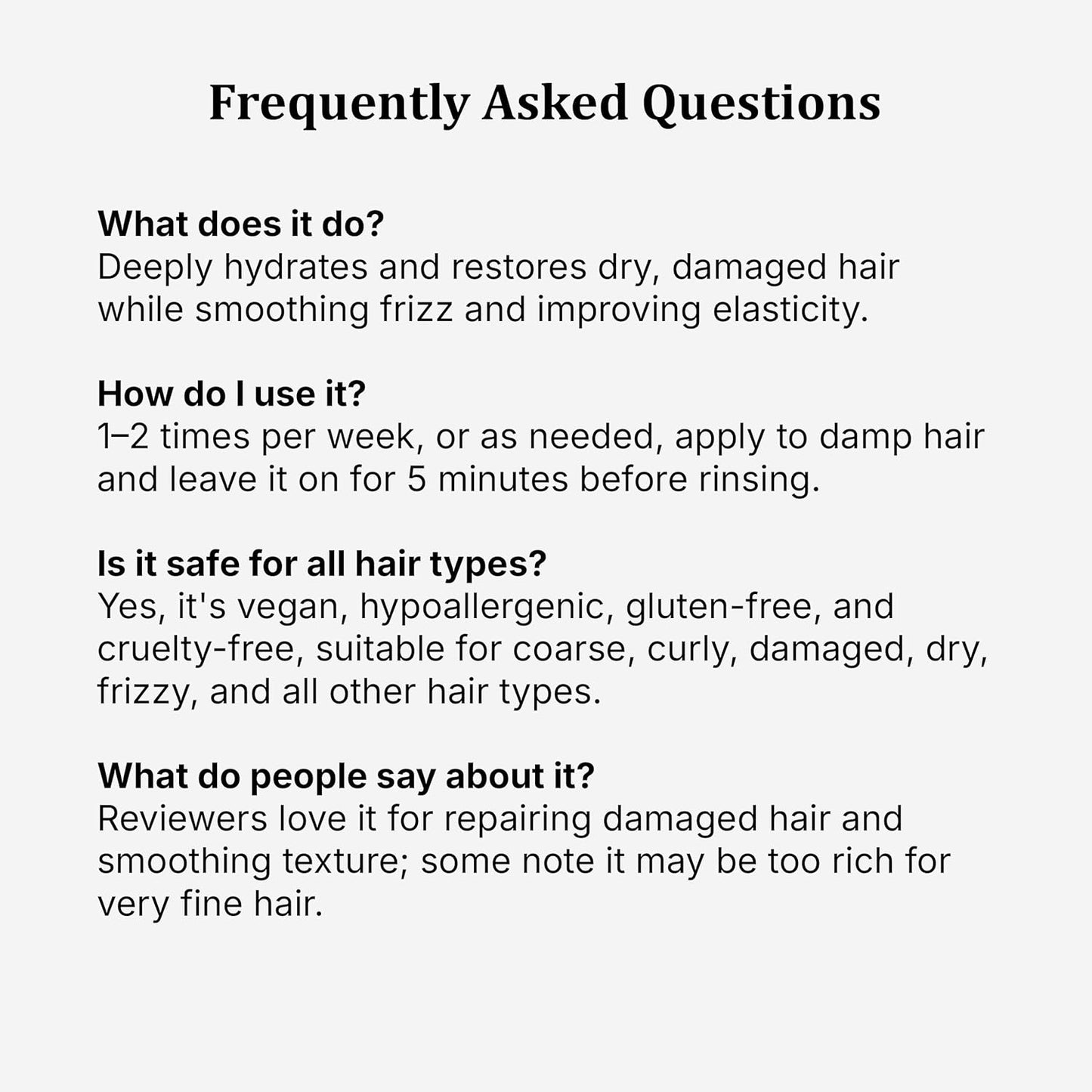 Agave Restorative Hydrating Mask - Deep Conditioning Treatment for Dry or Damaged Hair | 8.5 fl oz