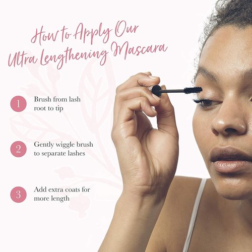 100% PURE Ultra Lengthening Mascara - Dramatic Volume & Length, Vegan Blueberry Color - 0.35 oz